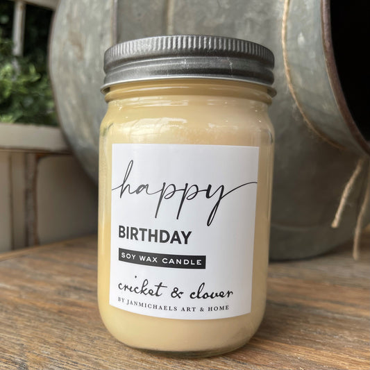 Happy Birthday Soy Mason Jar Candle