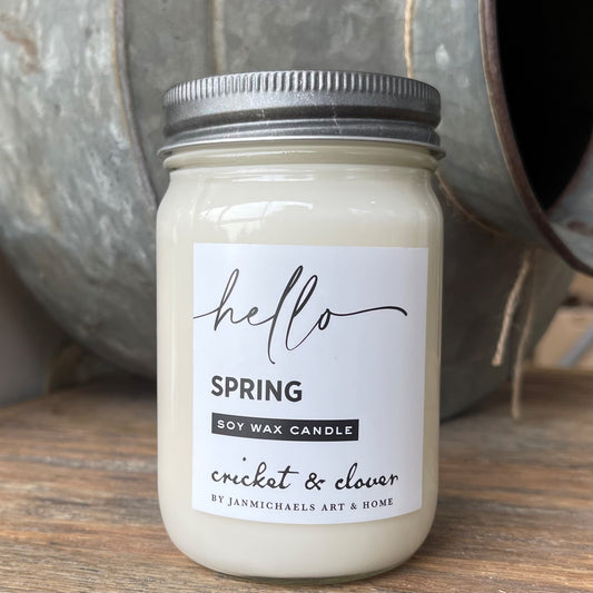 Hello Spring Soy Mason Jar Candle