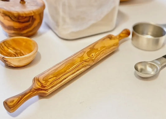 Olive Mini Wood Rolling Pin. Handmade Durable & Elegant Wooden Kitchen Tool