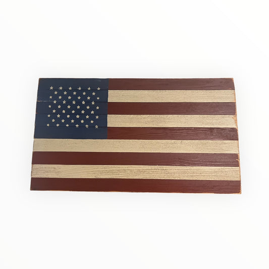 Handmade Rustic American Flag, 24"x16"