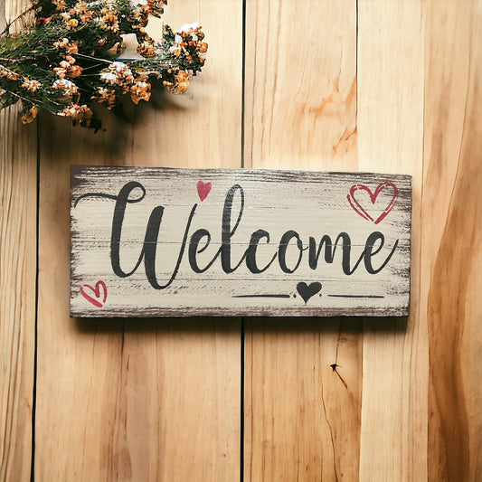 Welcome w/Hearts Sign