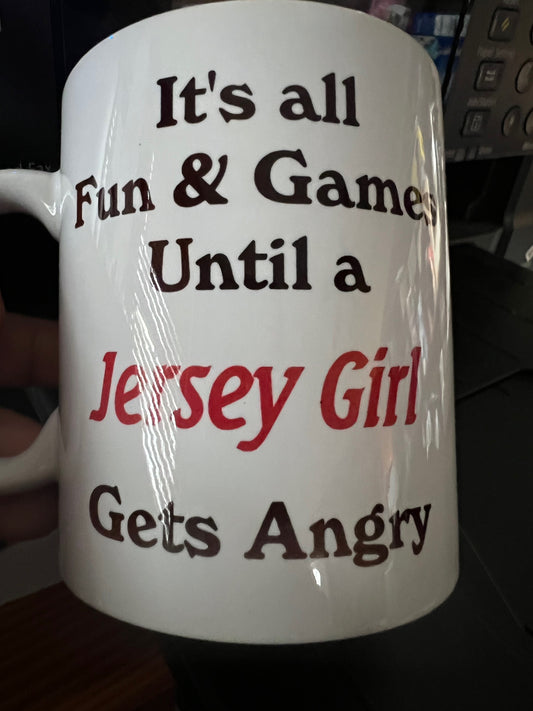 11oz. Funny Jersey Girl Mug, New Jersey, USA  2 Sided Mug