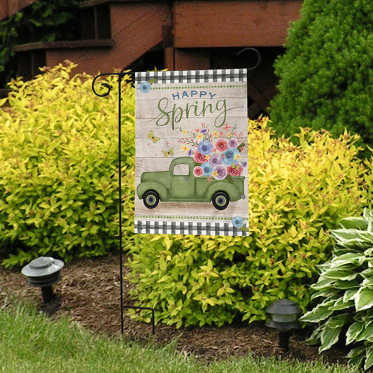 Happy Spring Truck Garden Flag