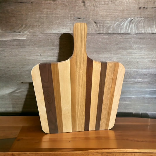 Multi-Wood Cutting Board, Charcuterie Board, Cheese Board with Handle