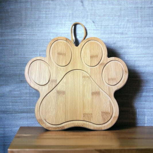 Bamboo Paw Serving Tray, Charcuterie Board, Cutting Board