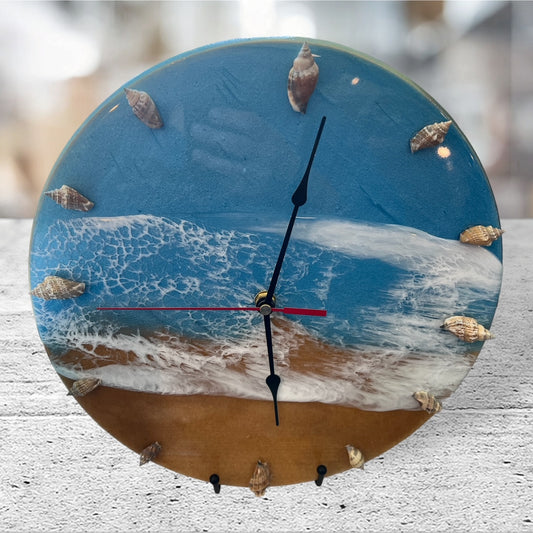 Epoxy Resin Ocean Wave Wall Clock