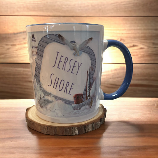 8oz "Jersey Shore" 2 sided Ceramic Coffee Mug/Cup