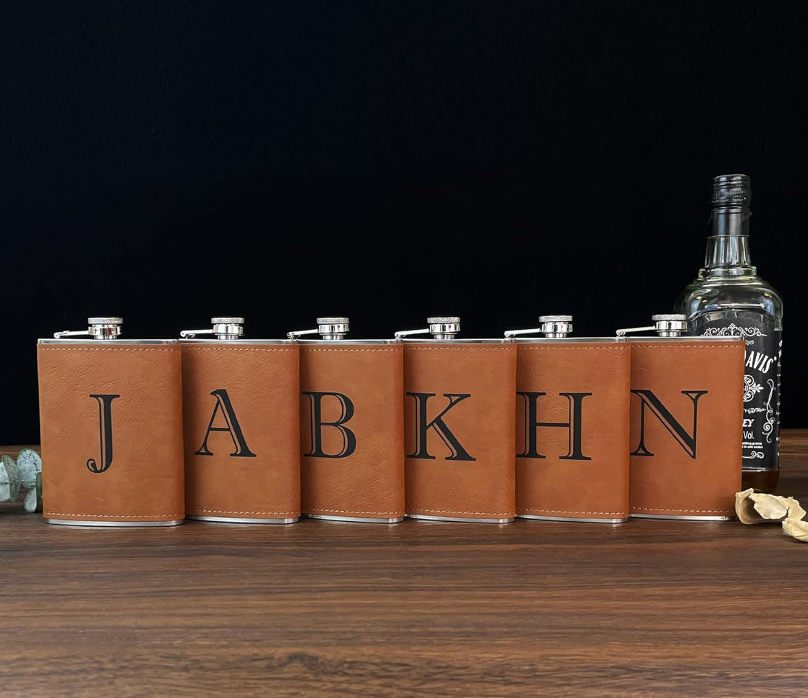 Leatherette Custom Engraved Flask