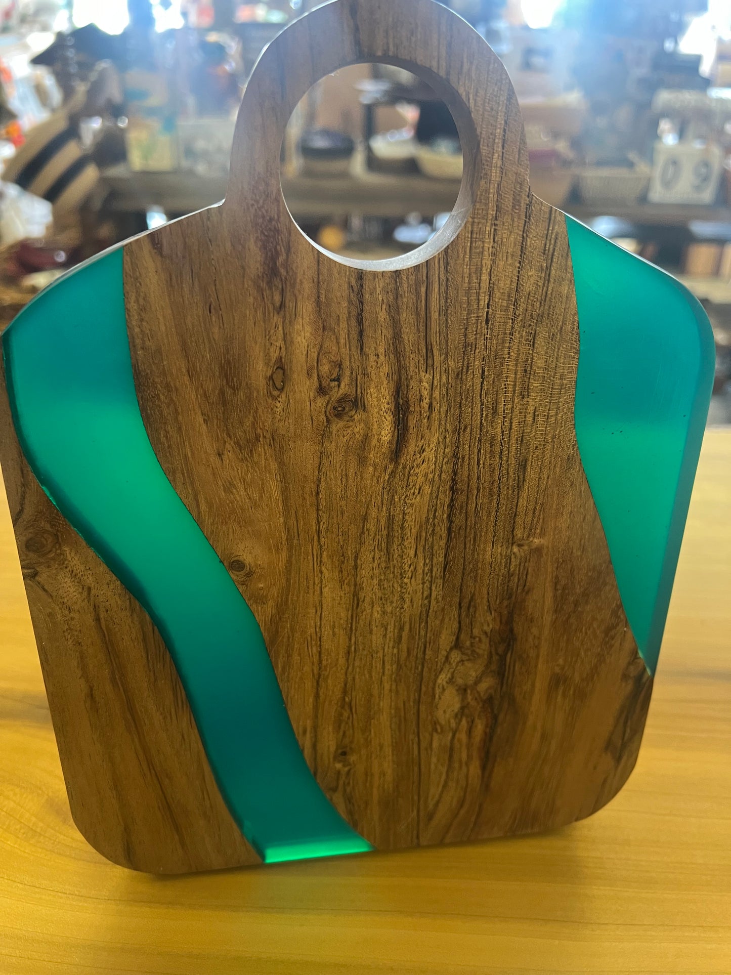 Small Green Epoxy Resin Charcuterie Board. New Never Used