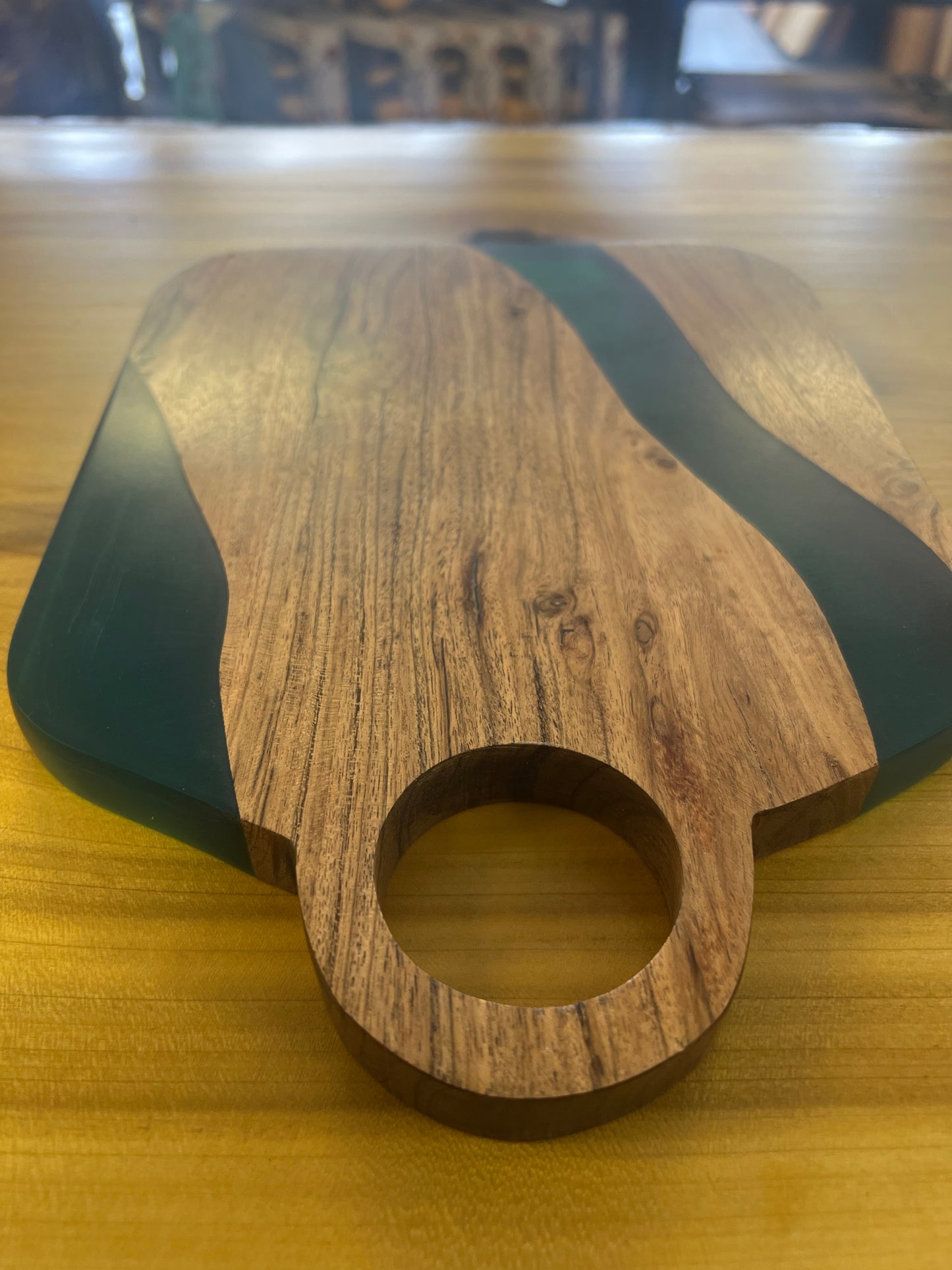 Small Green Epoxy Resin Charcuterie Board. New Never Used