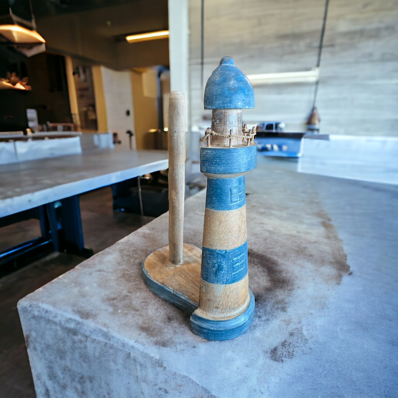 Lighthouse Wooden Paper Towel Holder, Nautical Decor