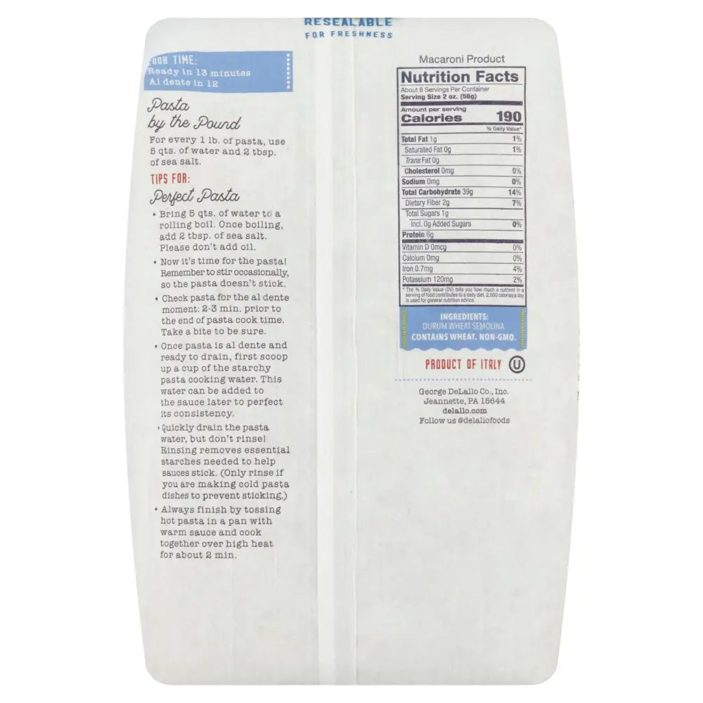 Mezzi Rigatoni-Bag #23 1lb
