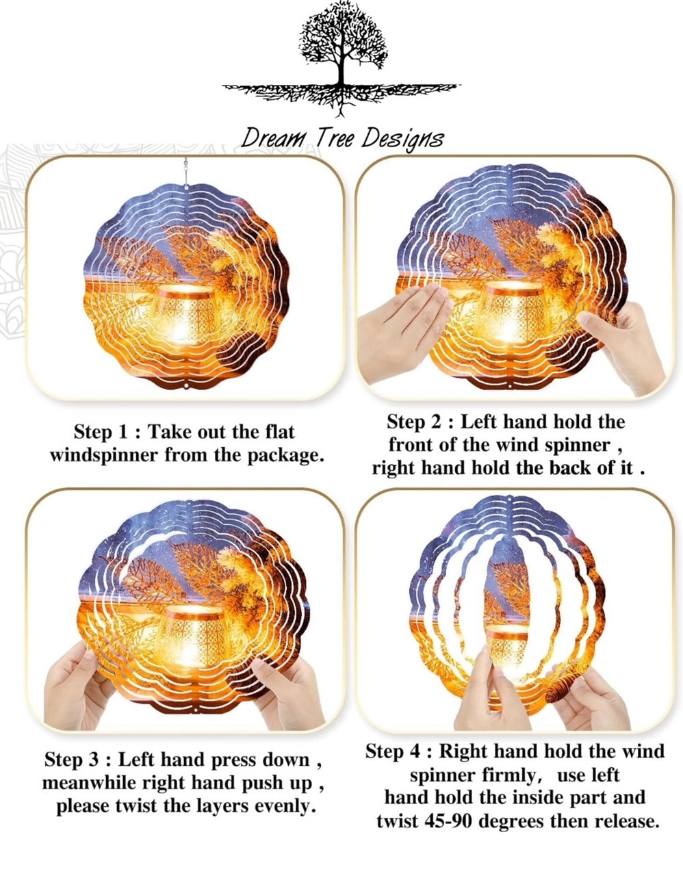 8" Colorful Hippie Sun Wind Spinner Yard Decor with Vibrant Colors & Crystal Accent
