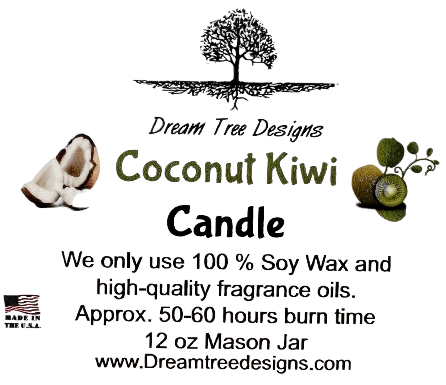 Coconut Kiwi Soy Mason Jar Candle