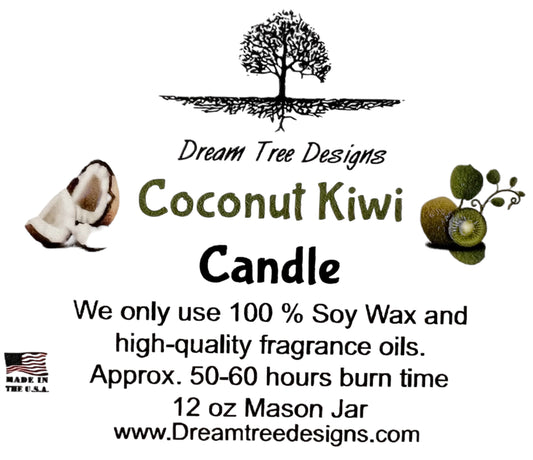 Coconut Kiwi Soy Mason Jar Candle