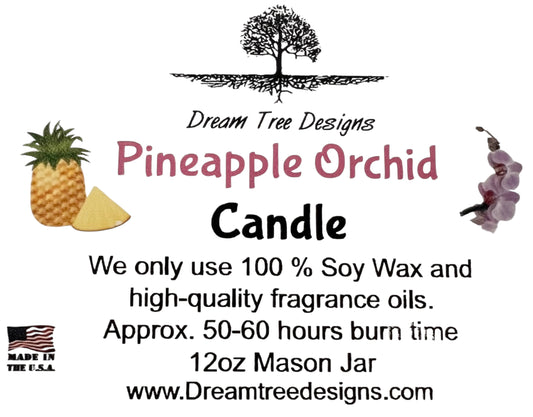 Pineapple Orchid Soy Mason Jar Candle