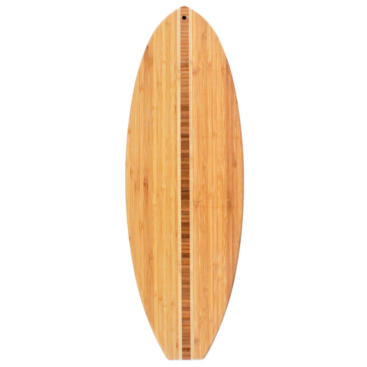 Surfboard Shaped Bamboo Serving & Cutting Board