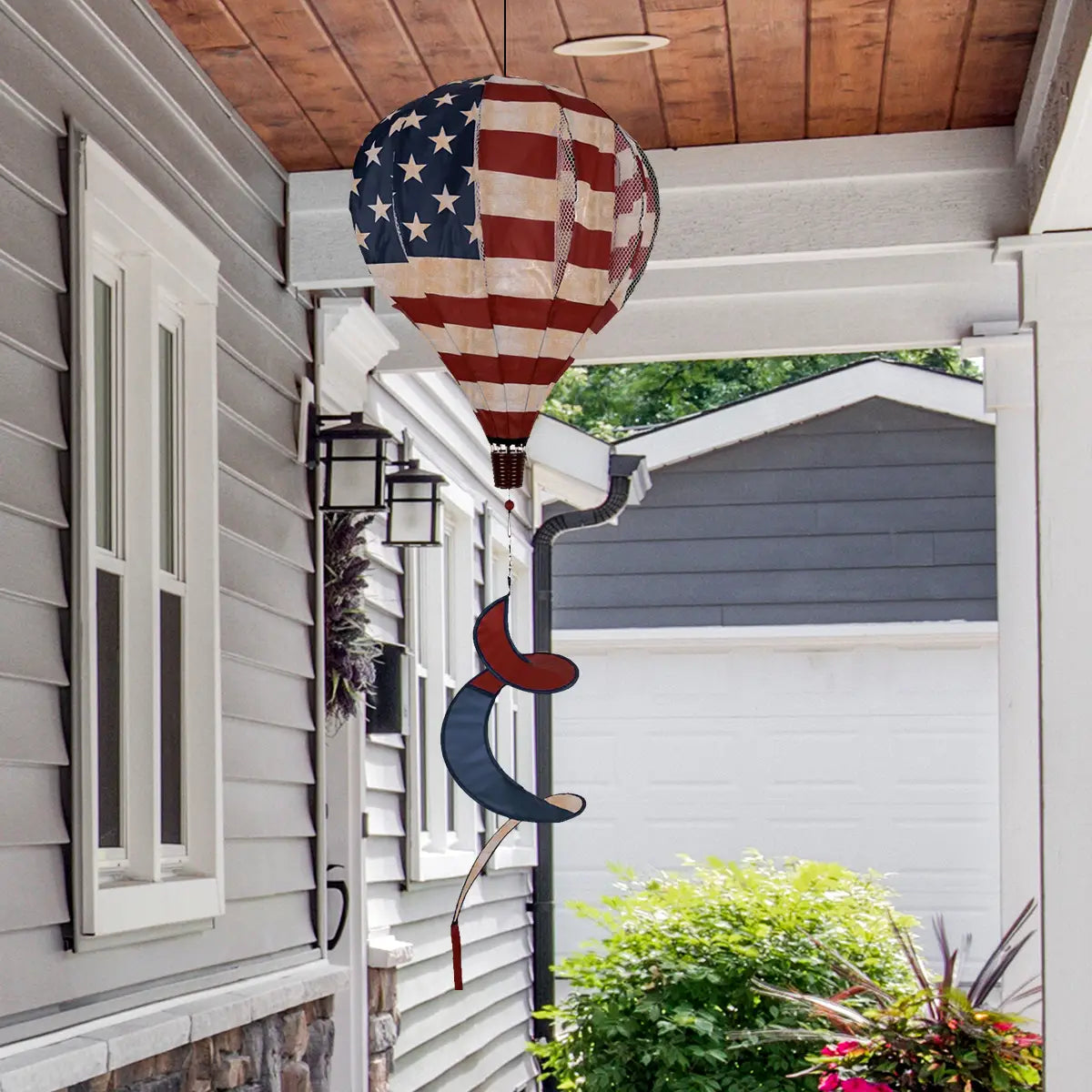 Tea Stained American Burlap 12 Panel Hot Air Balloon