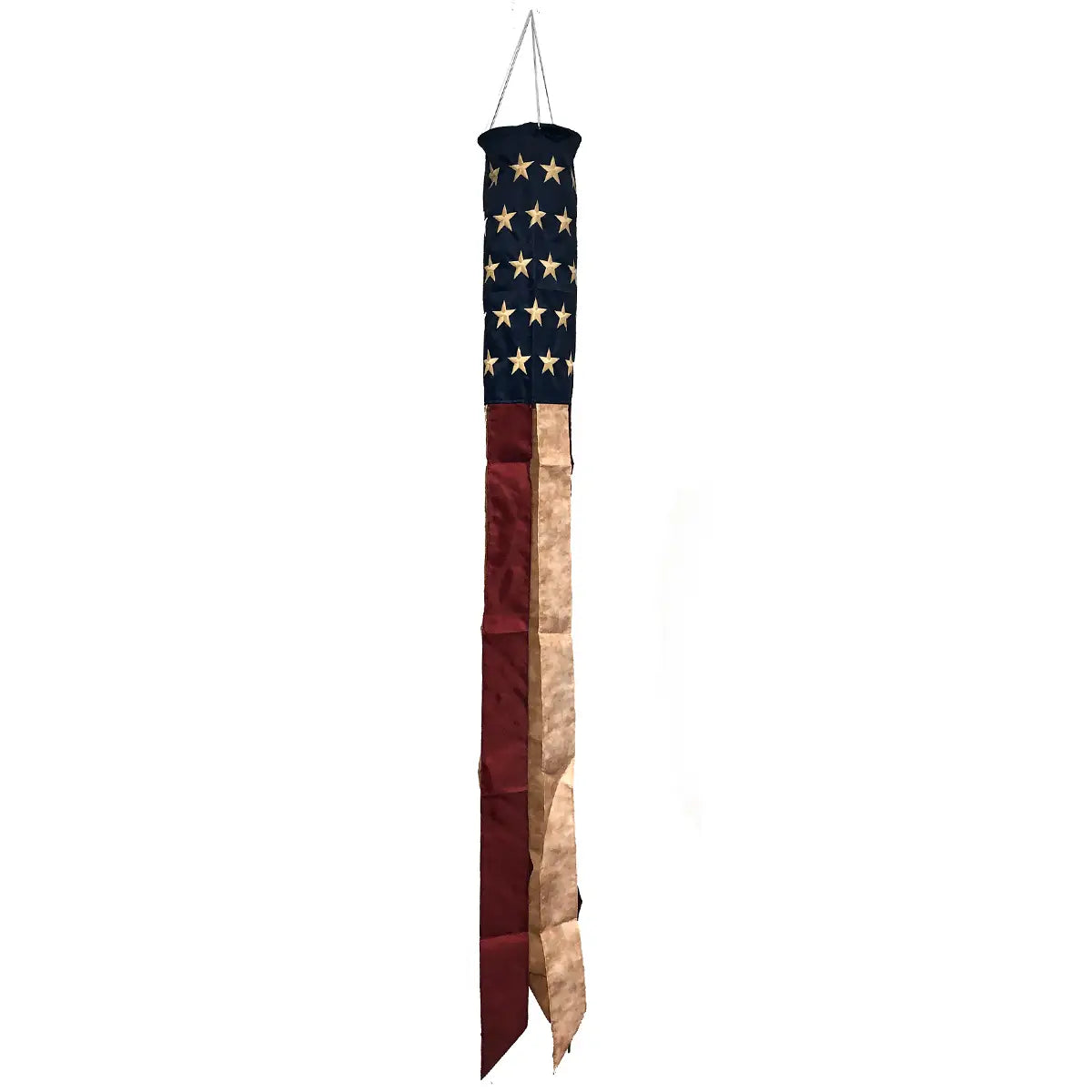Tea Stained Usa Embroidered Windsock Wind Twister