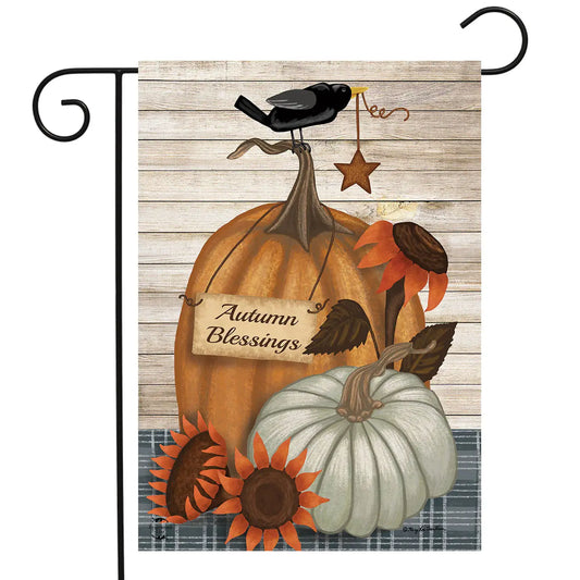 Rustic Autumn Blessings Garden Flag 12" X 18"