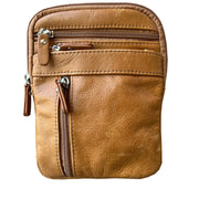 Genuine Cowhide Leather Crossbody Light Brown