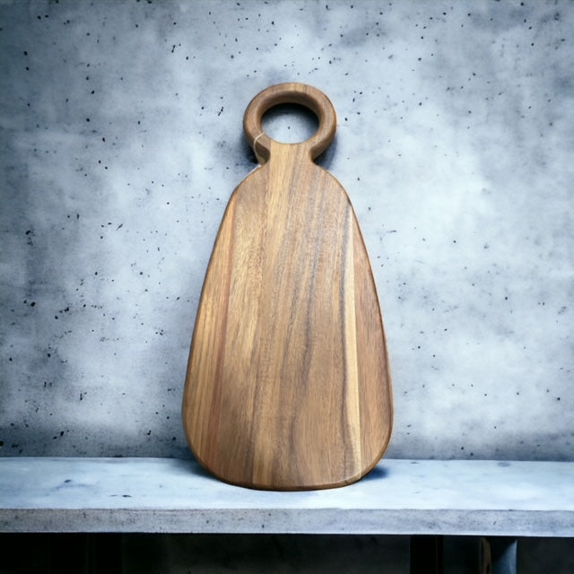 Acacia Wood Charcuterie Board w/Round Handle