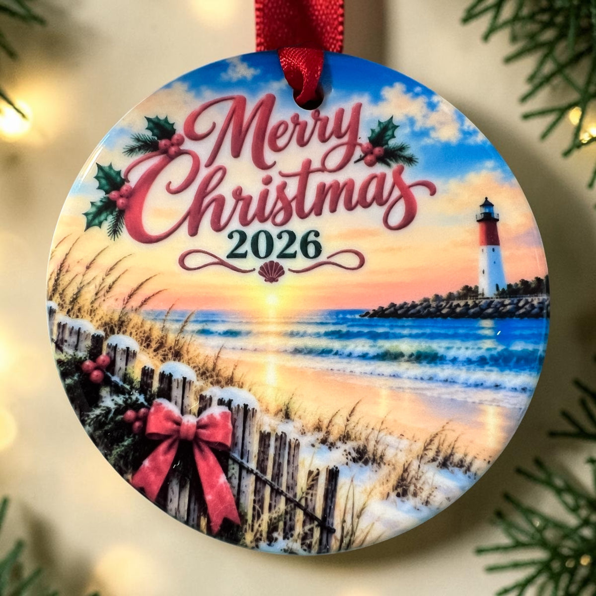 New Jersey Themed 3" Ceramic Christmas Ornaments