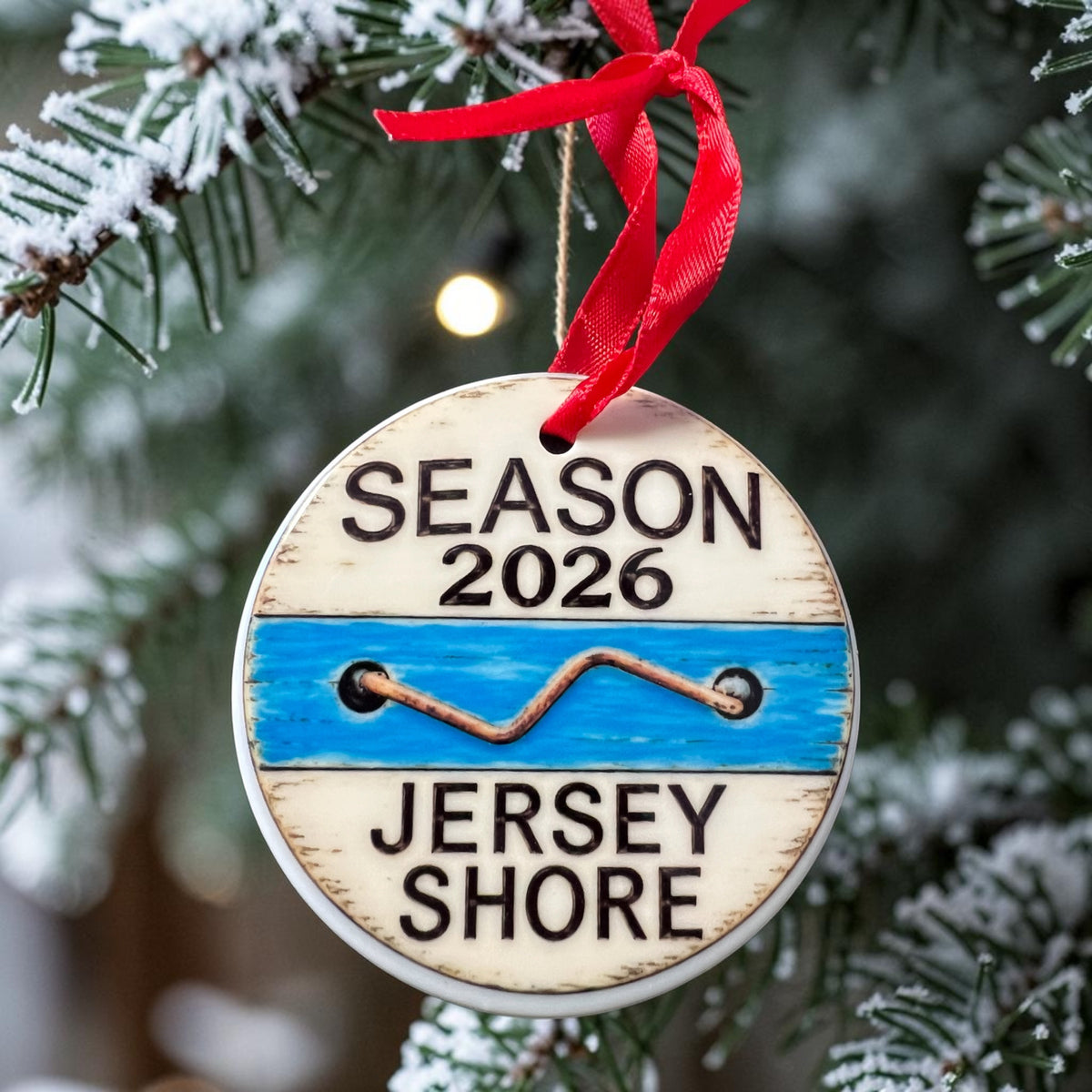 New Jersey Themed 3" Ceramic Christmas Ornaments