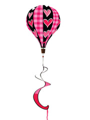 Hearts Deluxe Hot Air Ballon Wind Spinner