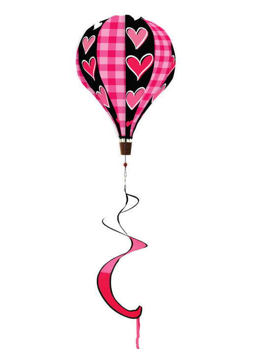 Hearts Deluxe Hot Air Ballon Wind Spinner