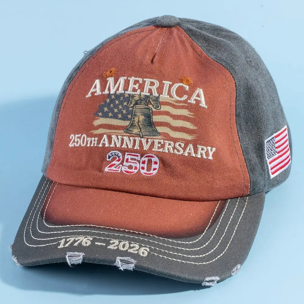 America 250Th Anniversary Baseball Cap, 4th of July Celebration Hat, USA Flag on Side