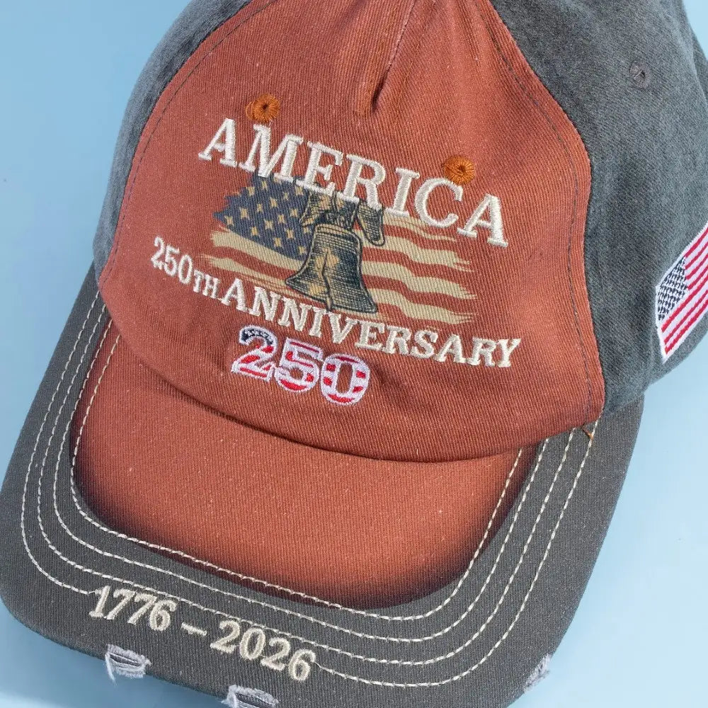America 250Th Anniversary Baseball Cap, 4th of July Celebration Hat, USA Flag on Side