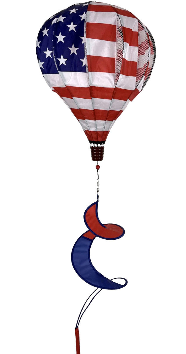 American Flag Hot Air Ballon Wind Twister