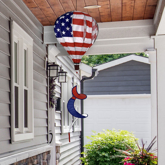 American Flag Hot Air Ballon Wind Twister