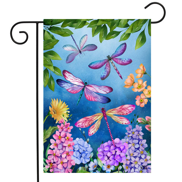 Dragonfly Garden Flag