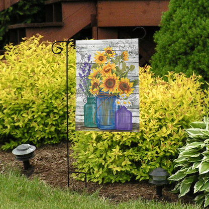 Rustic Sunflowers Garden Flag