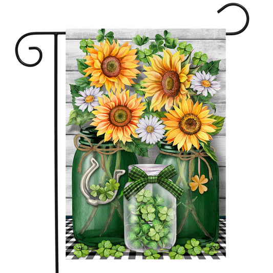 Shamrock Sunflowers Garden Flag