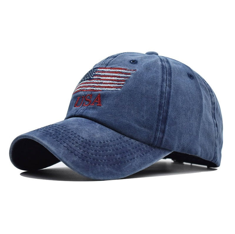 USA Flag Baseball Cap Adjustable Dad Hat Patriotic Embroider