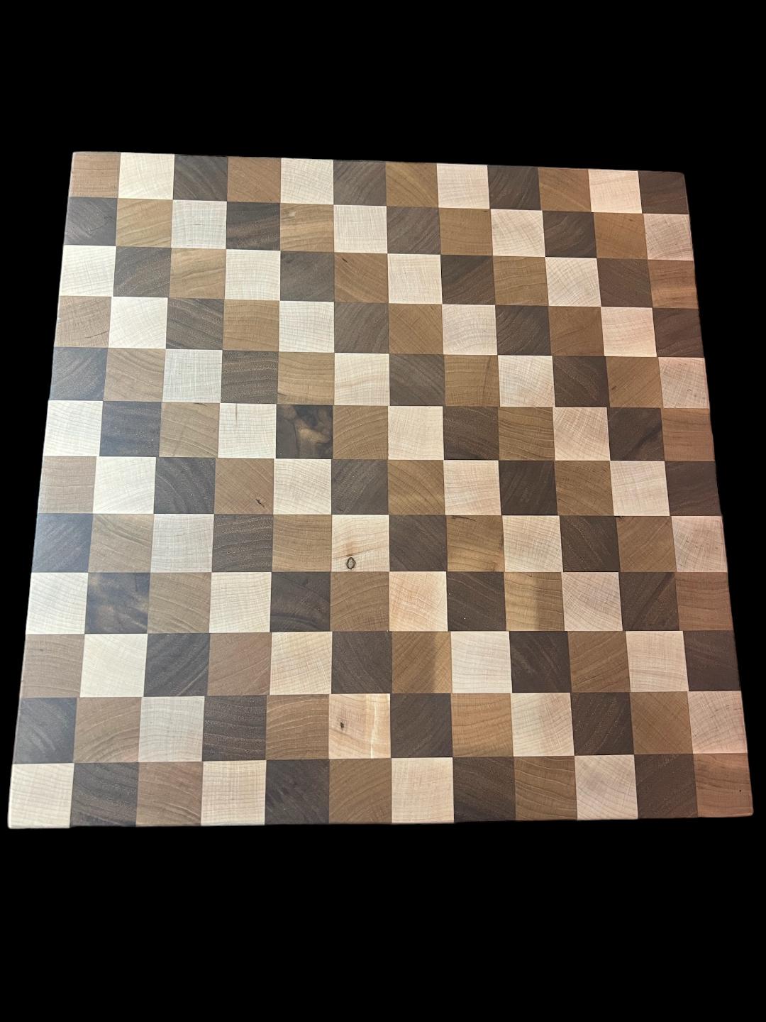 Handmade Checker End Grain Cheese Board, 12'x12"