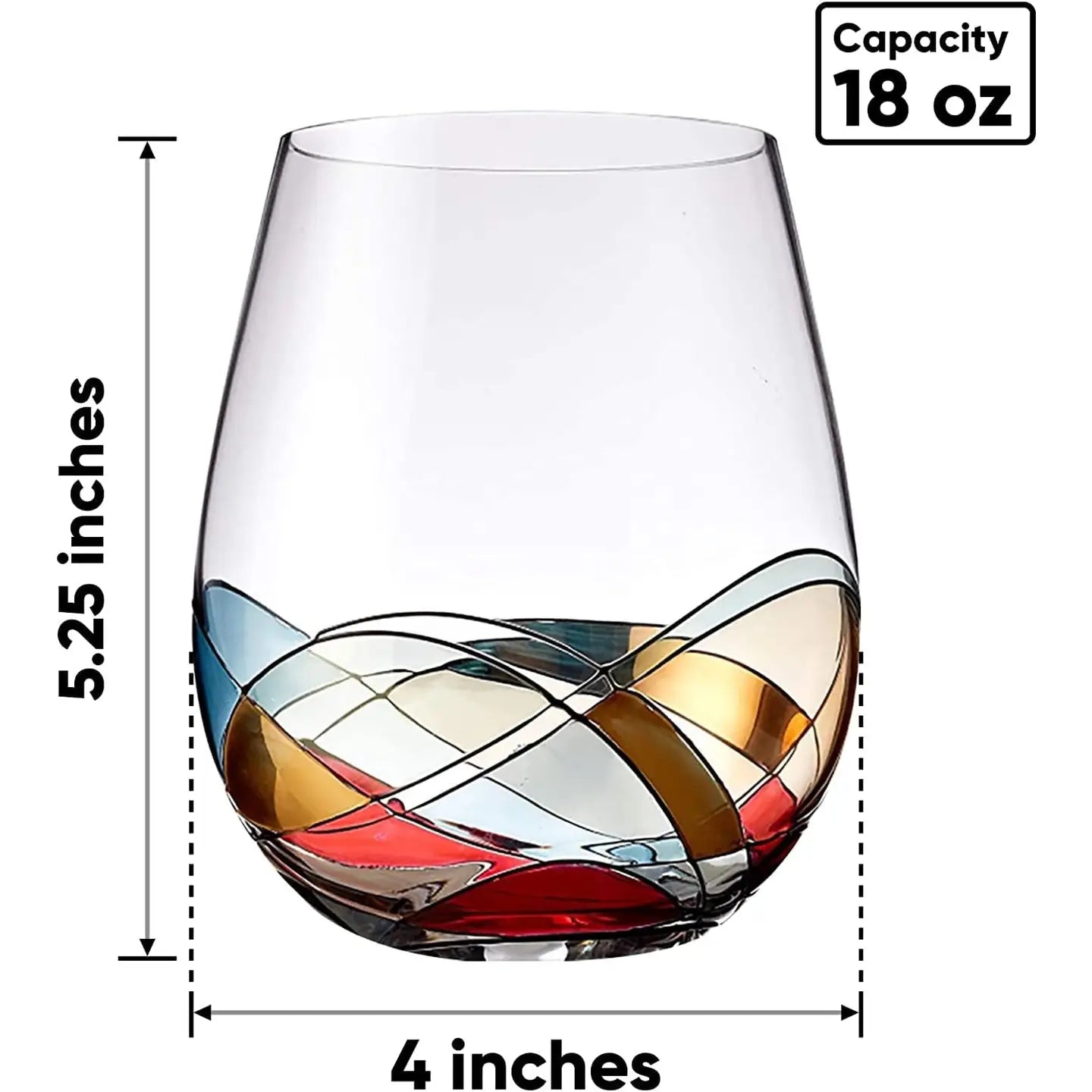 Stemless Wine Glasses Gift Set