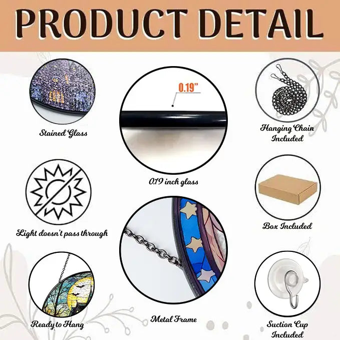 Sea Turtle Stained Glass Suncatcher, 7.8"