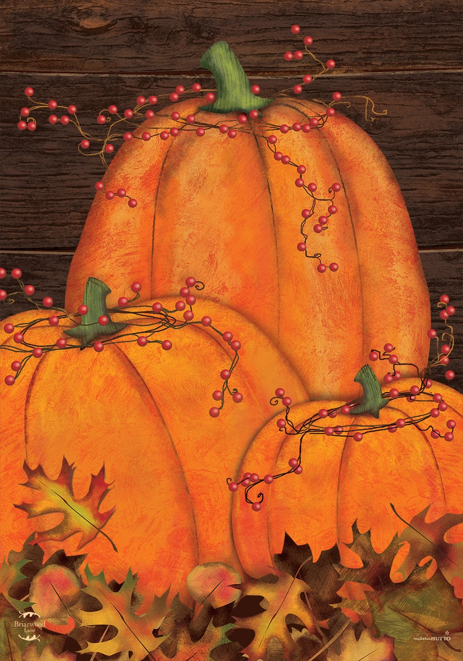 Rustic Pumpkin Patch Garden Flag