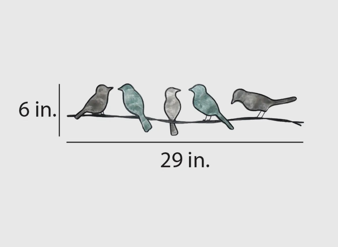 Birds on Wire Pink & Purple Capiz Shells