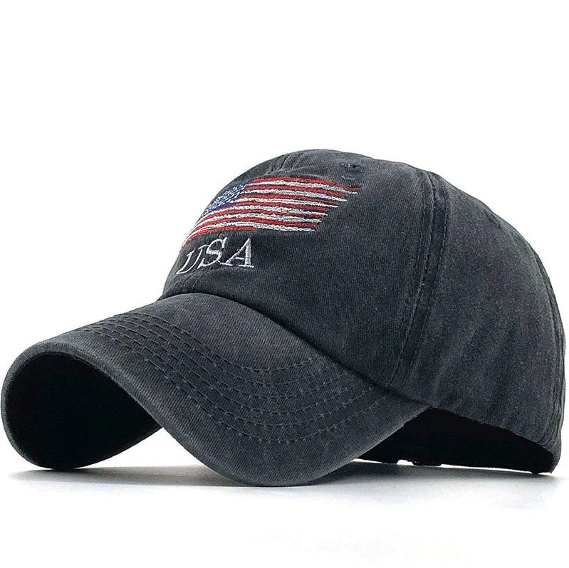 USA Flag Baseball Cap Adjustable Dad Hat Patriotic Embroider