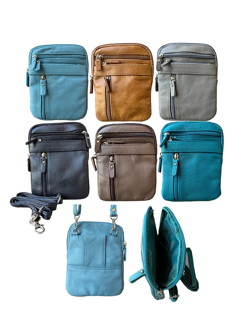 Genuine Cowhide Leather Crossbody Black