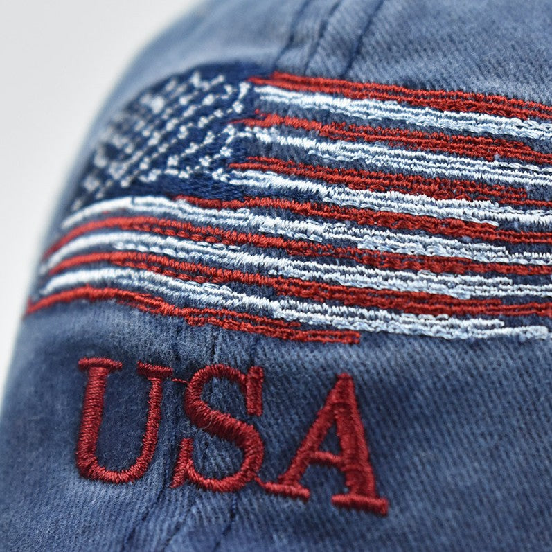 USA Flag Baseball Cap Adjustable Dad Hat Patriotic Embroider