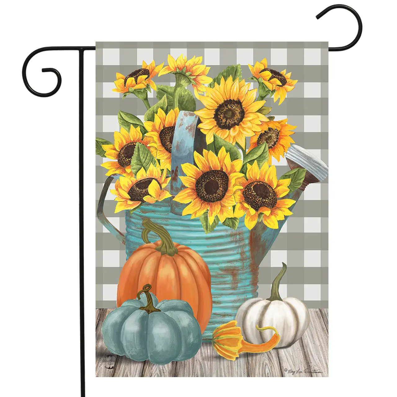 Sunflower Watering Can Garden Flag