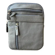 Genuine Cowhide Leather Crossbody Grey