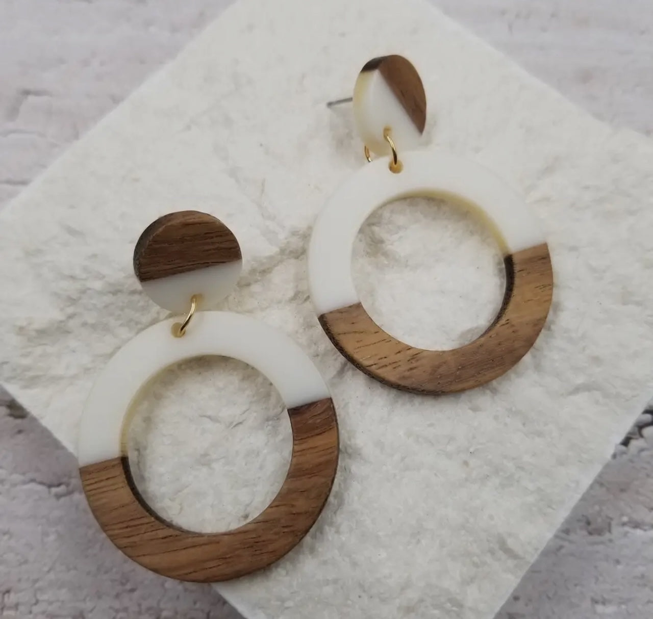 Wood & Resin Ghoop Earrings