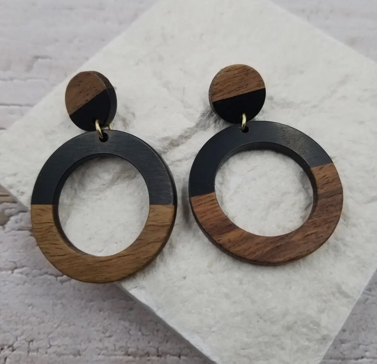 Wood & Resin Ghoop Earrings